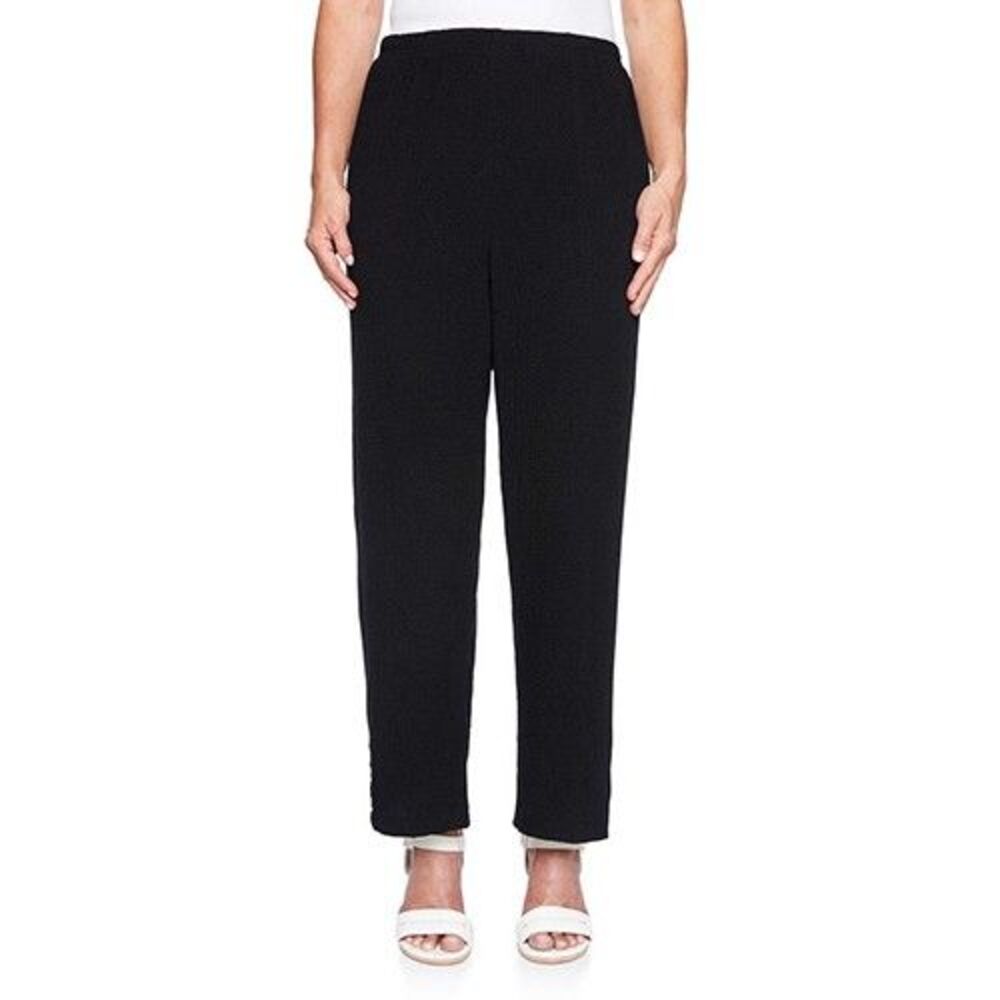 Alfred Dunner Barcelona Cropped Crepe Pants - Black - Size 2X (20W-22W)